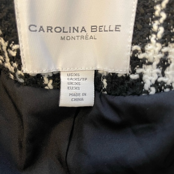 Carolina Belle Montreal Women's Black Plaid Long Blazer | Size XS - Picture 9 of 9